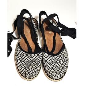 Toms Bella Espadrille Woven Diamond Sandals Size 10